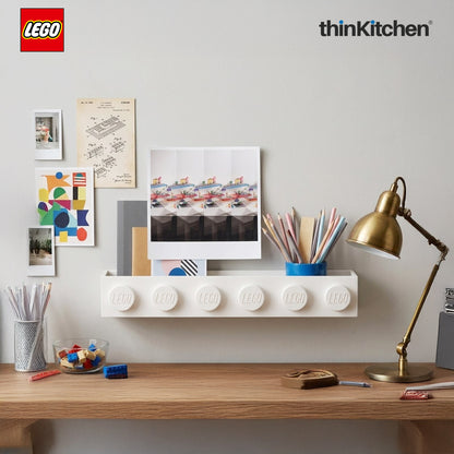 Lego Wall Mounted Book Rack White, 19 Inches | Decorative Book Shelf for Books and Toys