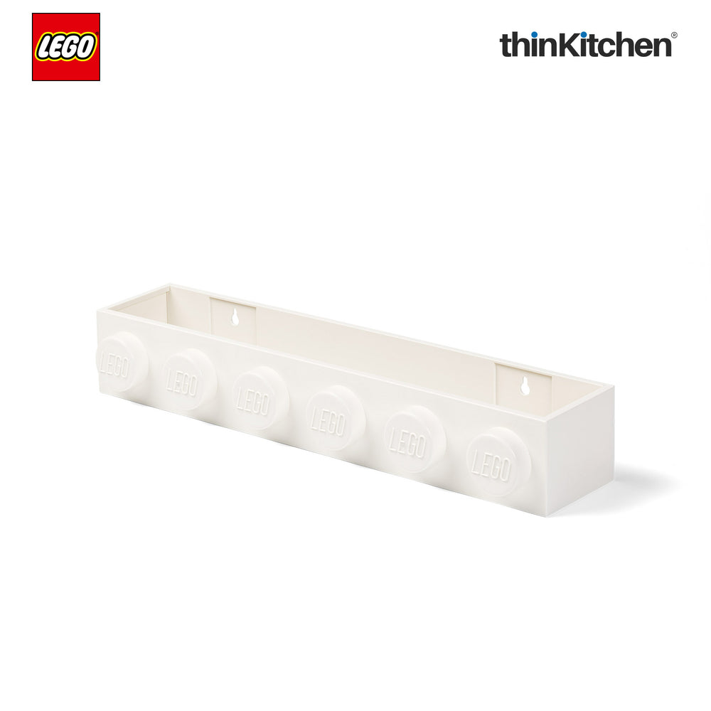 Lego Wall Mounted Book Rack White, 19 Inches | Decorative Book Shelf for Books and Toys