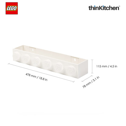 Lego Wall Mounted Book Rack White, 19 Inches | Decorative Book Shelf for Books and Toys