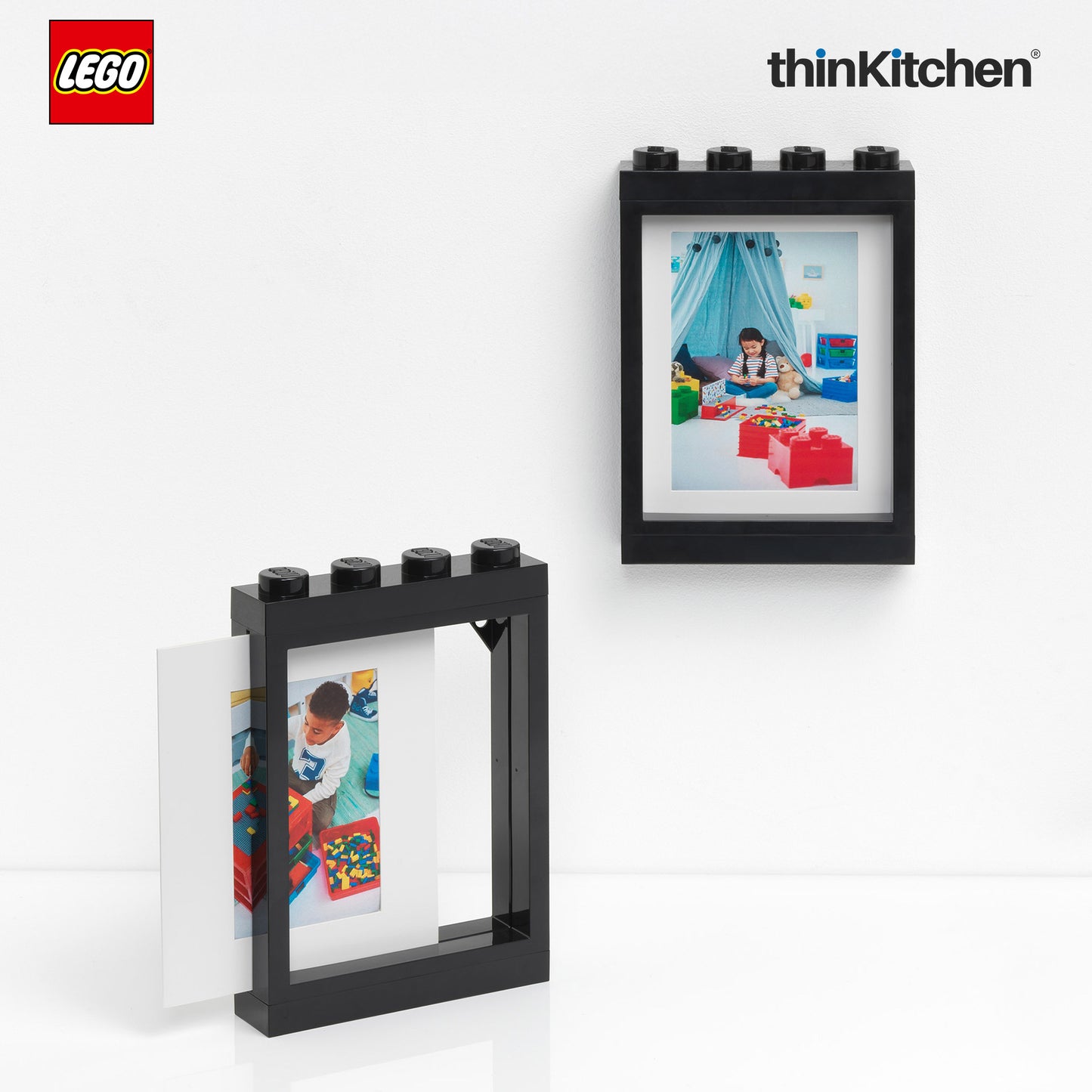 Lego Decorative Photo Frame - 6x4 Inches, Black | Picture Frame for Kids Room, Bedroom & Living Room Décor