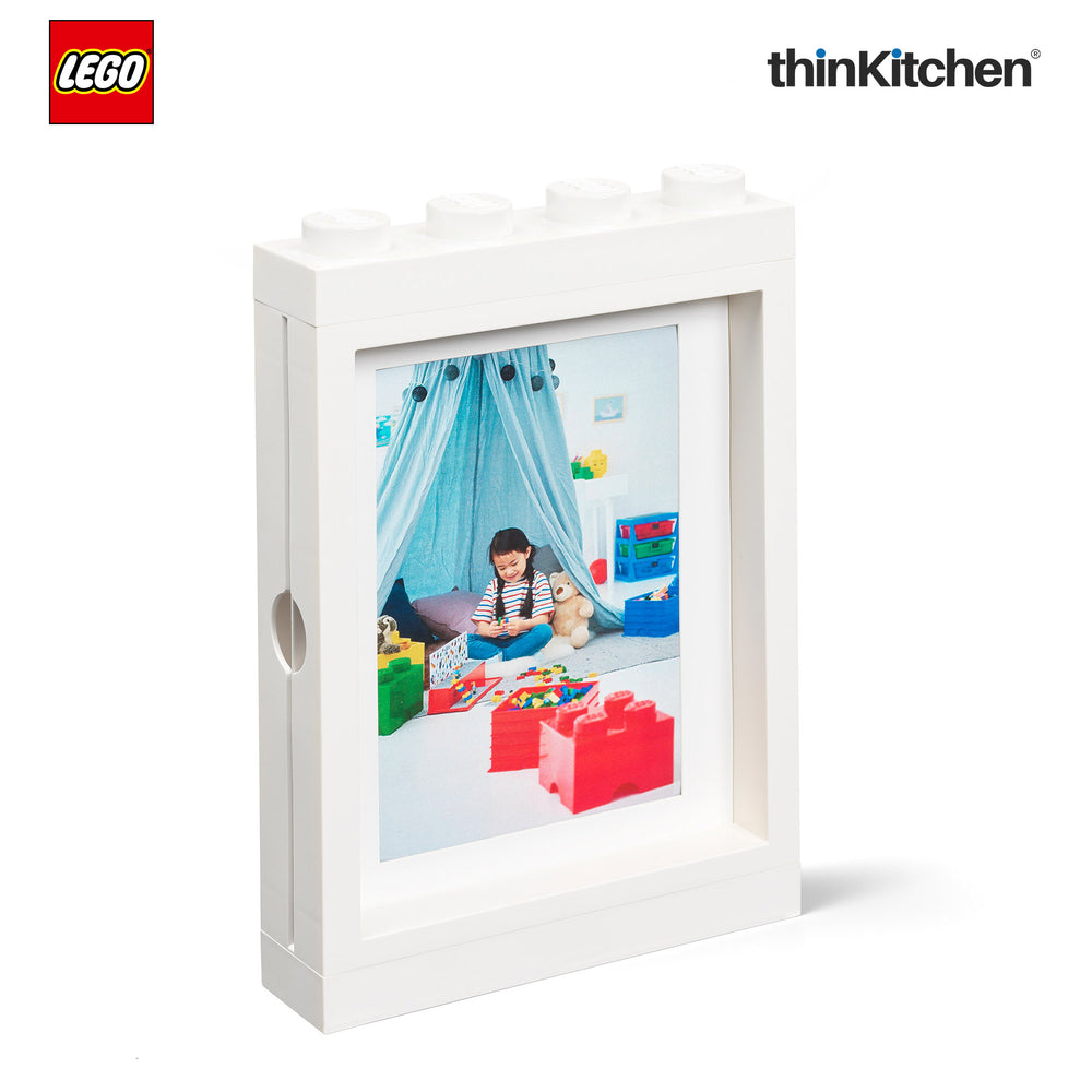 Lego Decorative Photo Frame - 6x4 Inches, White | Picture Frame for Kids Room, Bedroom & Living Room Decor