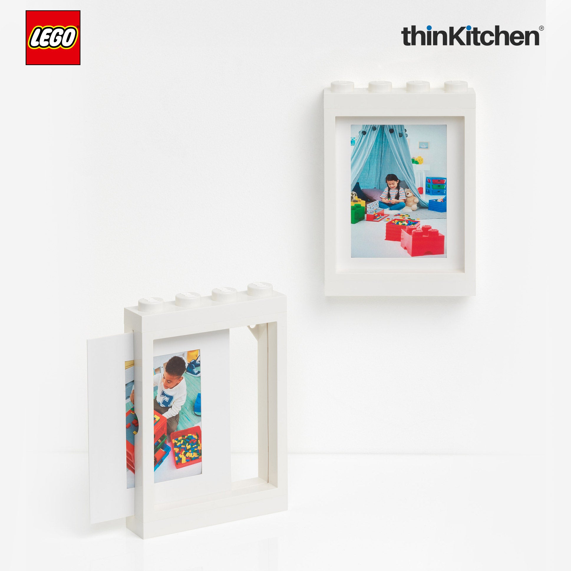LEGO Decorative Photo Frame - 6x4 Inches, White | Picture Frame for Kids Room, Bedroom & Living Room Decor - 5
