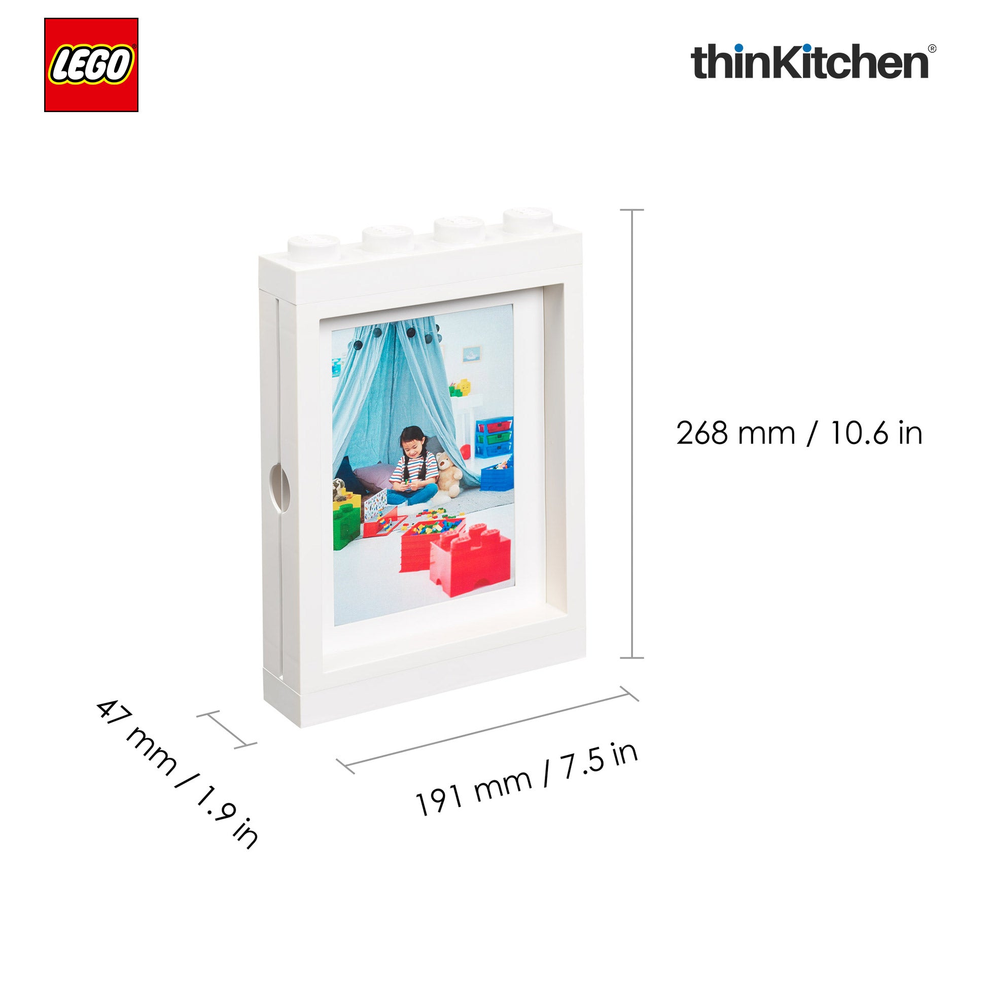 LEGO Decorative Photo Frame - 6x4 Inches, White | Picture Frame for Kids Room, Bedroom & Living Room Decor - 2
