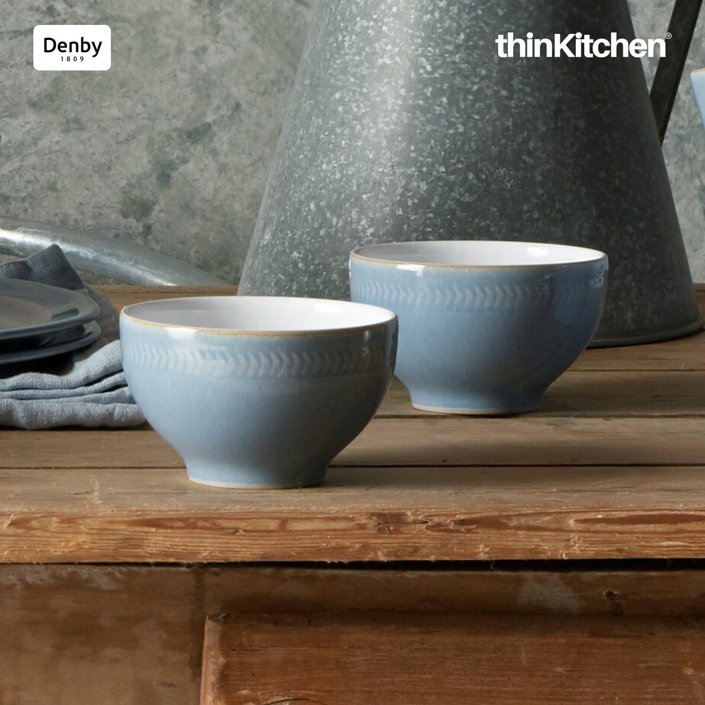Denby Natural Denim Textured Rice Bowl