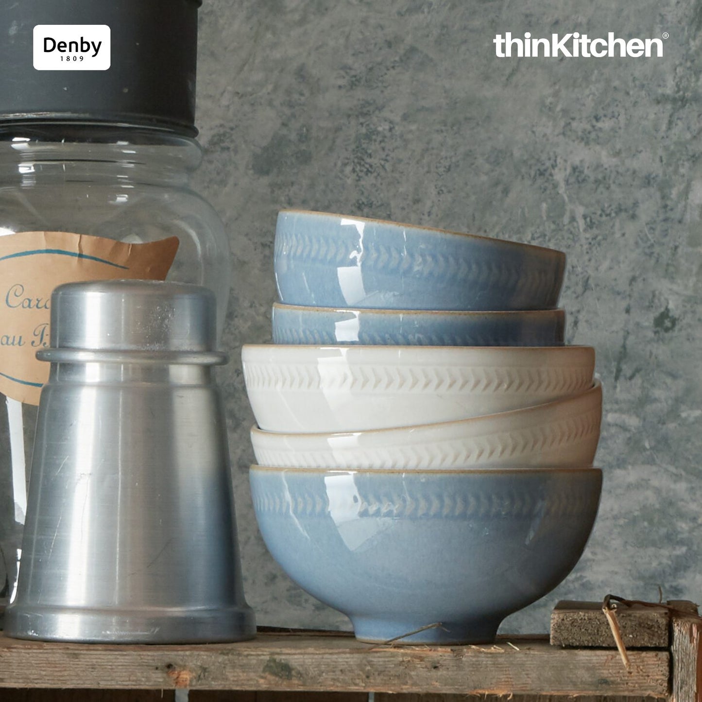 Denby Natural Denim Textured Rice Bowl