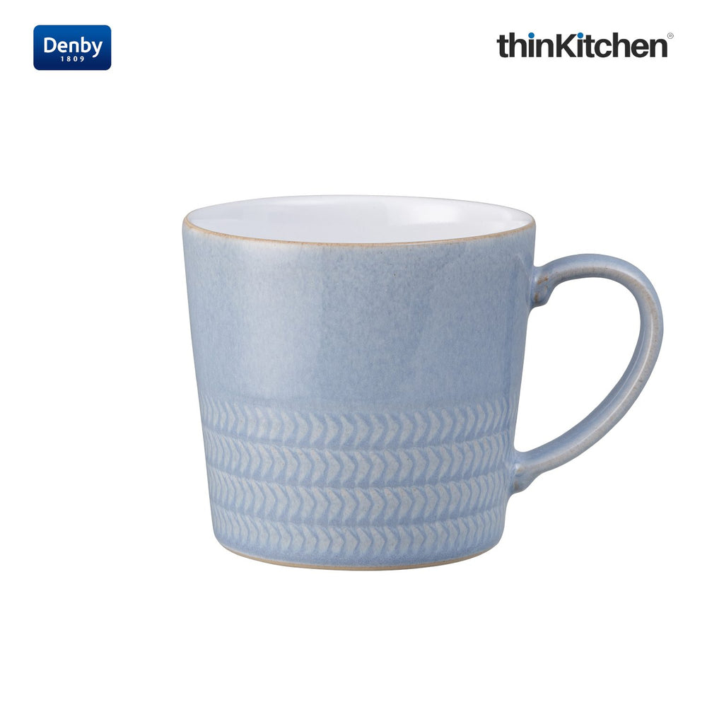 Denby 400ml Premium Handcrafted Textured Large Mug,  Natural Denim