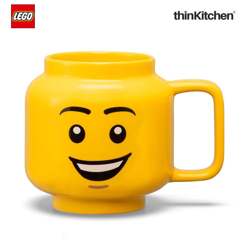 Lego Iconic Happy Boy Ceramic Mug for Coffee, Tea, Large, 530ml | Gift Mug for Kids & Adults
