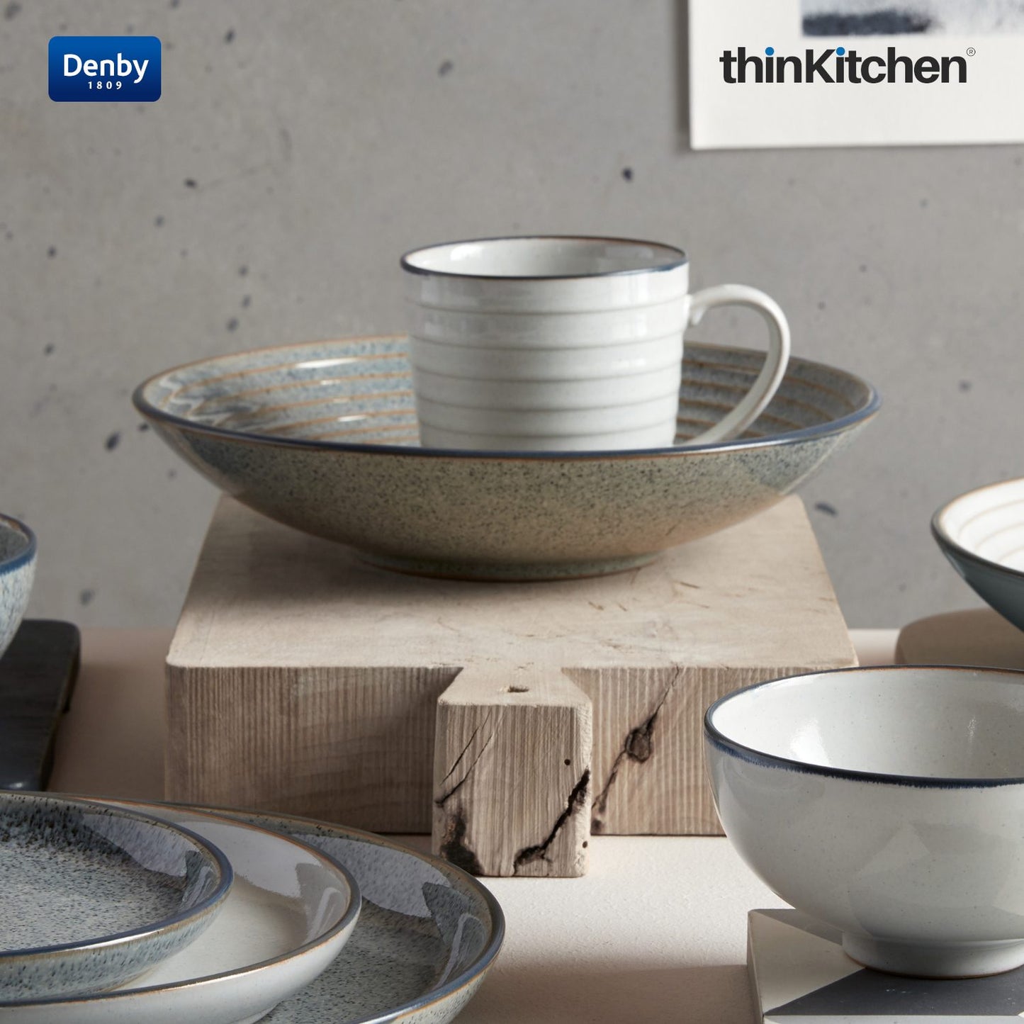 Denby Studio Grey Medium Ridged Bowl