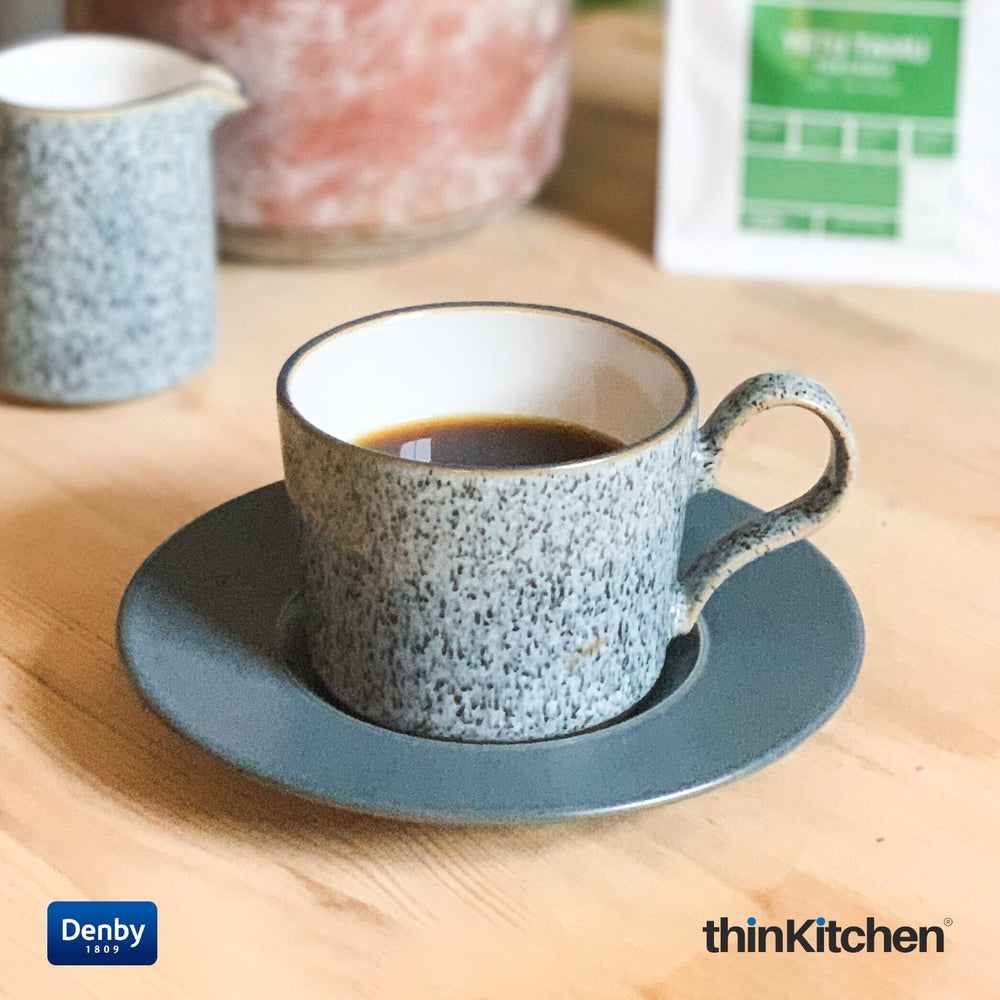 Denby Premium Handcrafted Tea Coffee Saucer, Studio Grey Brew