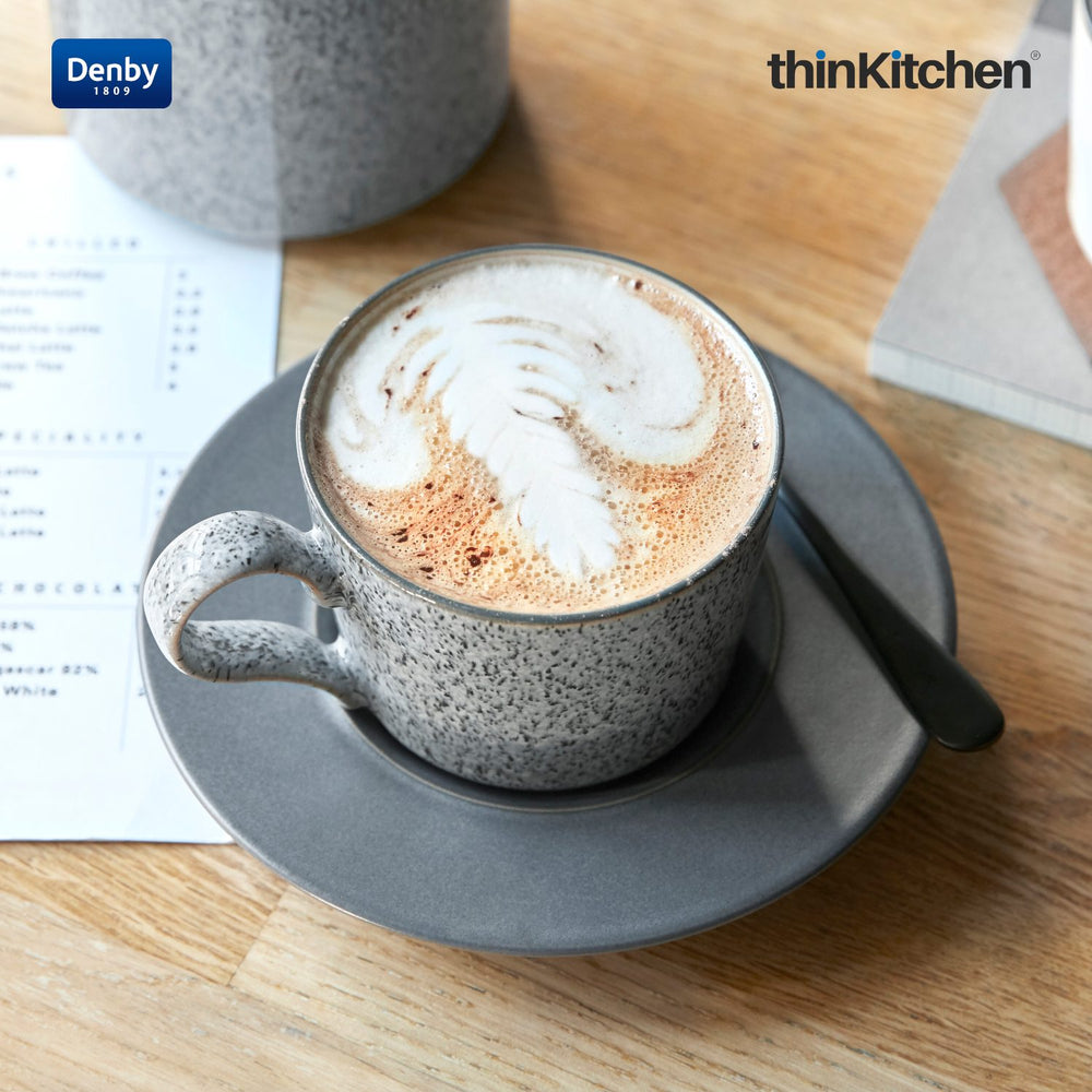 Denby Premium Handcrafted Espresso Saucer, Studio Grey Brew