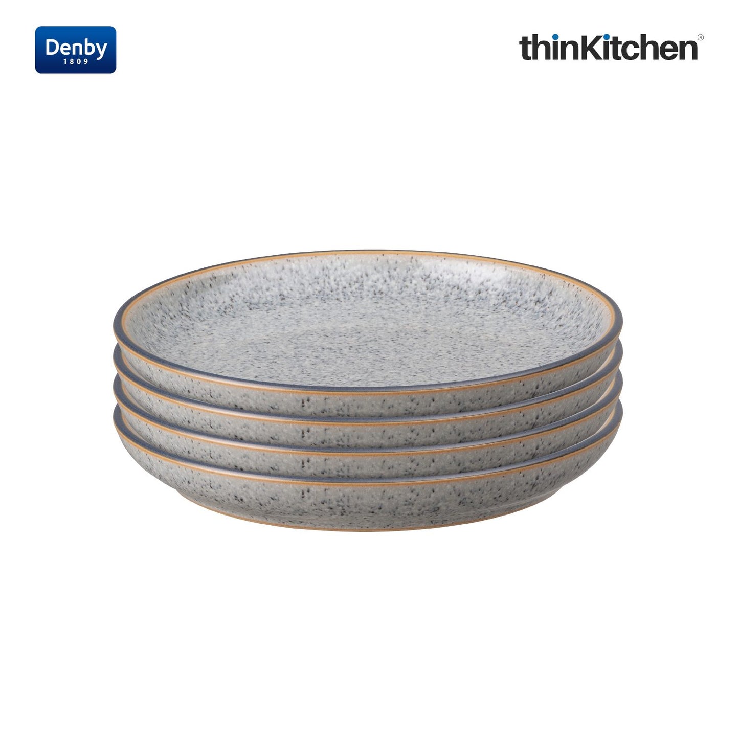 Denby Studio Grey Small Coupe Plate, Set of 4
