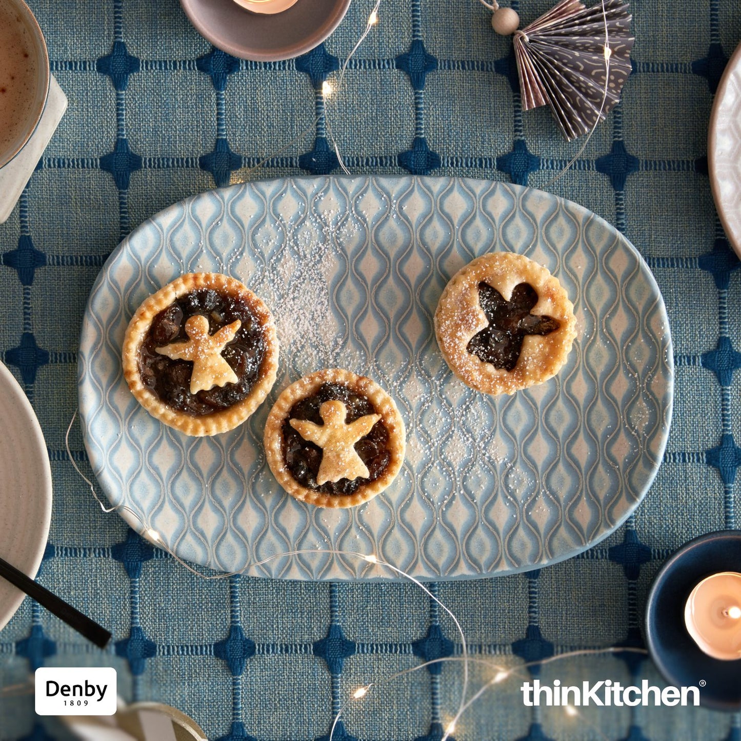 Denby Impression Blue Accent Medium Oblong Platter