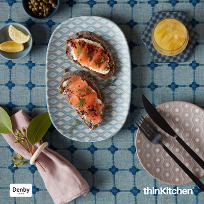 Denby Impression Blue Accent Medium Oblong Platter