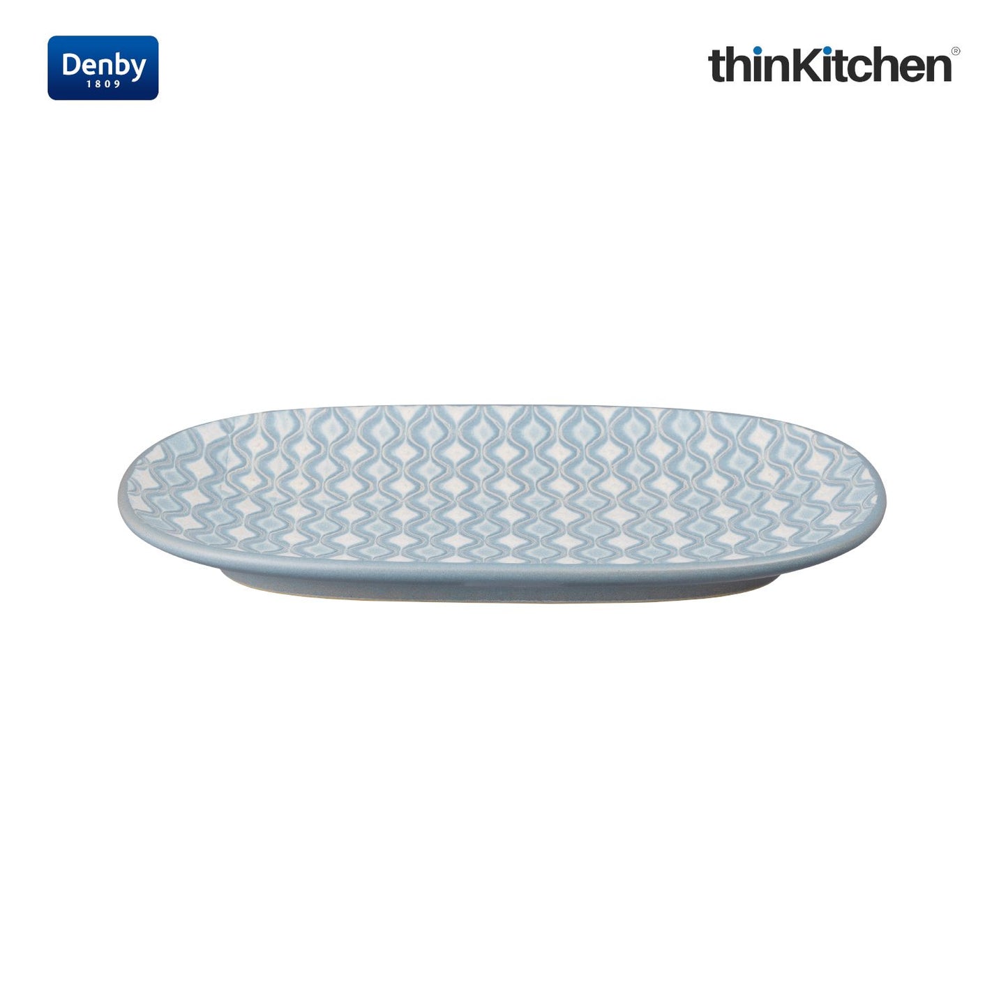 Denby Impression Blue Accent Medium Oblong Platter