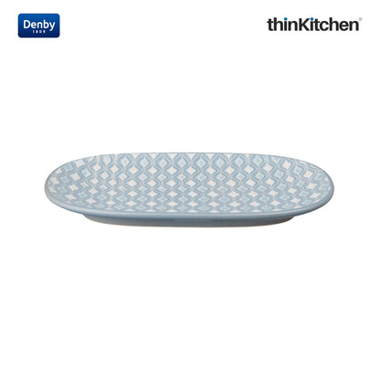 Denby Impression Blue Accent Medium Oblong Platter