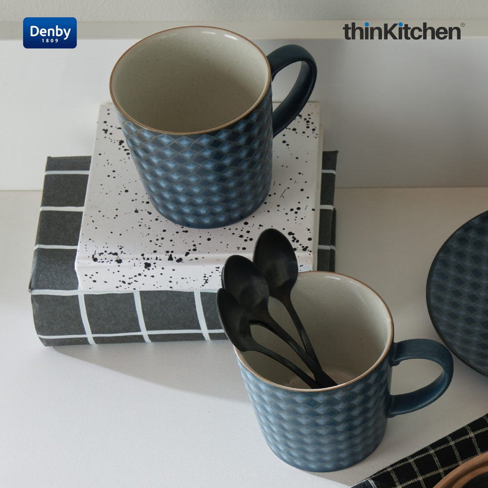 Denby 400ml Premium Handcrafted Diamond Large Mug, Impression Charcoal