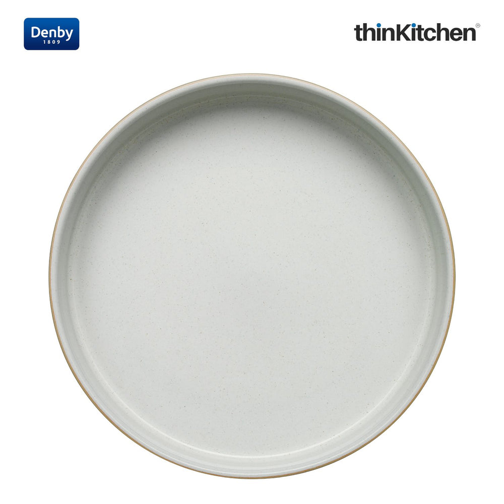 Denby Premium Handcrafted Straight Round Tray, Impression Charcoal Blue