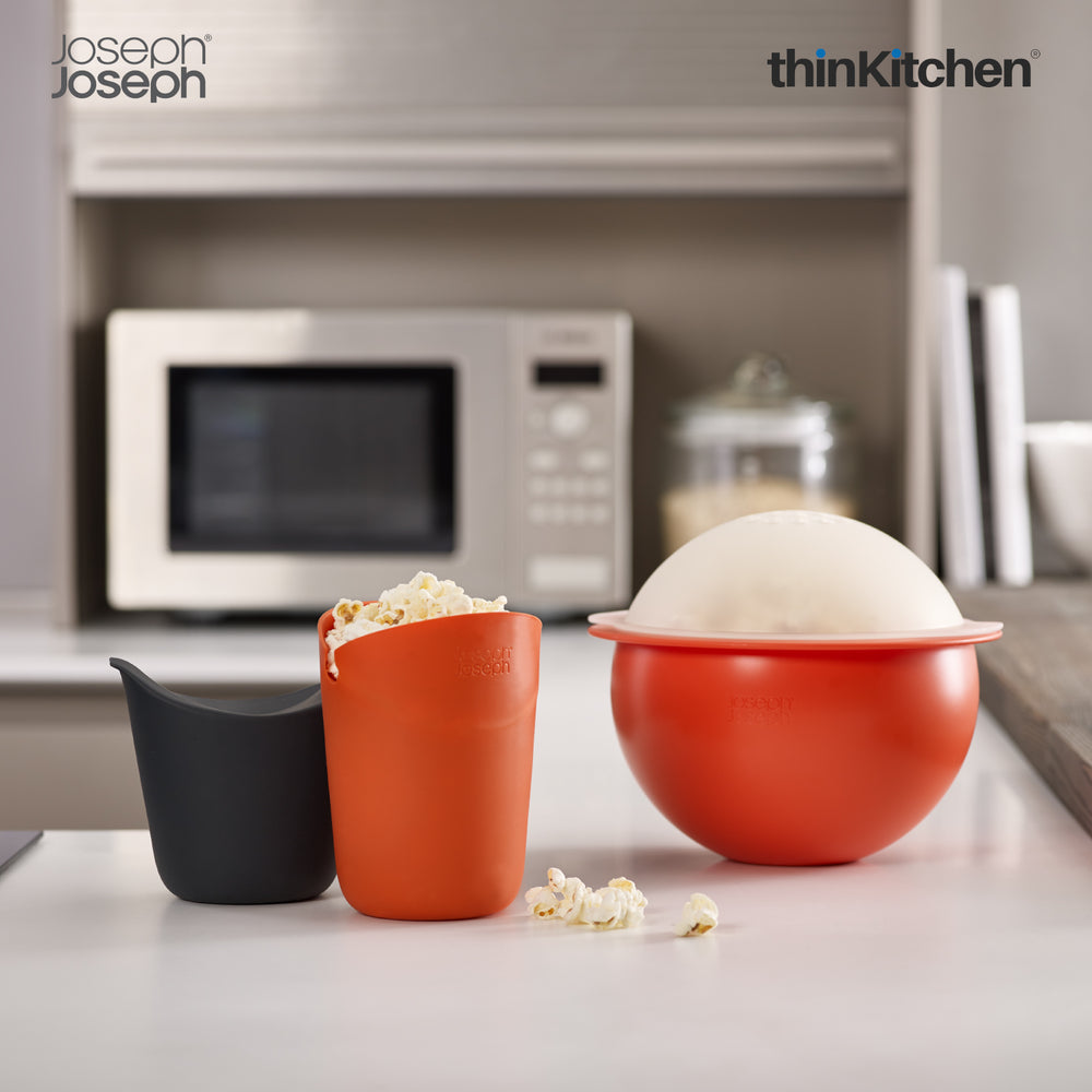 Joseph Joseph M-Cuisine Set of 2 Premium Popcorn Maker, Heat-Resistant Silicone
