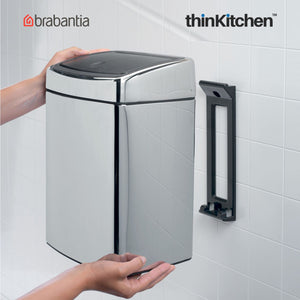 Brabantia Rectangular Touch Bin, 10 Litre, Brilliant Steel