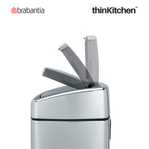 Brabantia Rectangular Touch Bin, 10 Litre, Brilliant Steel