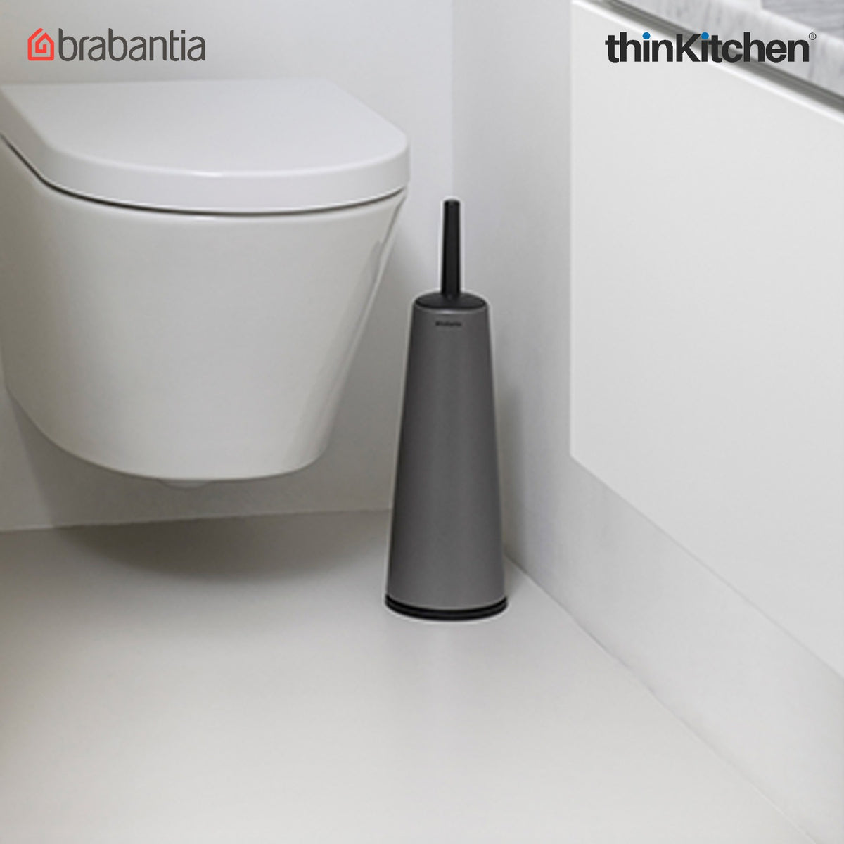 Brabantia Renew Toilet Brush And Holder - Platinum