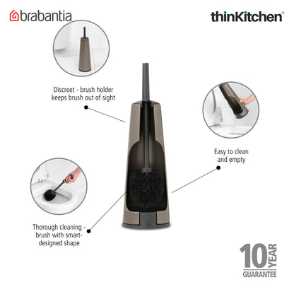 Brabantia Renew Toilet Brush And Holder - Platinum