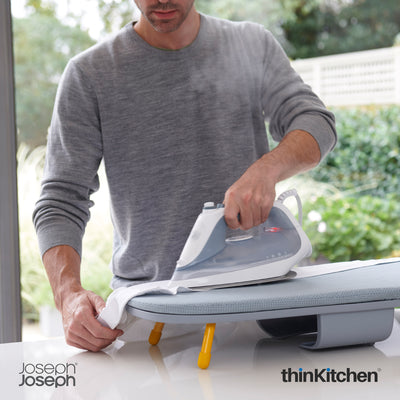Joseph Joseph Compact Folding Table-top Ironing Board - Pocket Plus, Light Blue | Carbon Steel, Wall-Mounted Design