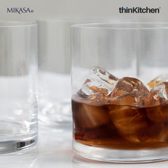 Mikasa Julie Double Old Fashioned Glasses – Set of 4, 426ml Heavy-Bottomed Whiskey Tumblers, Fine European Crystal