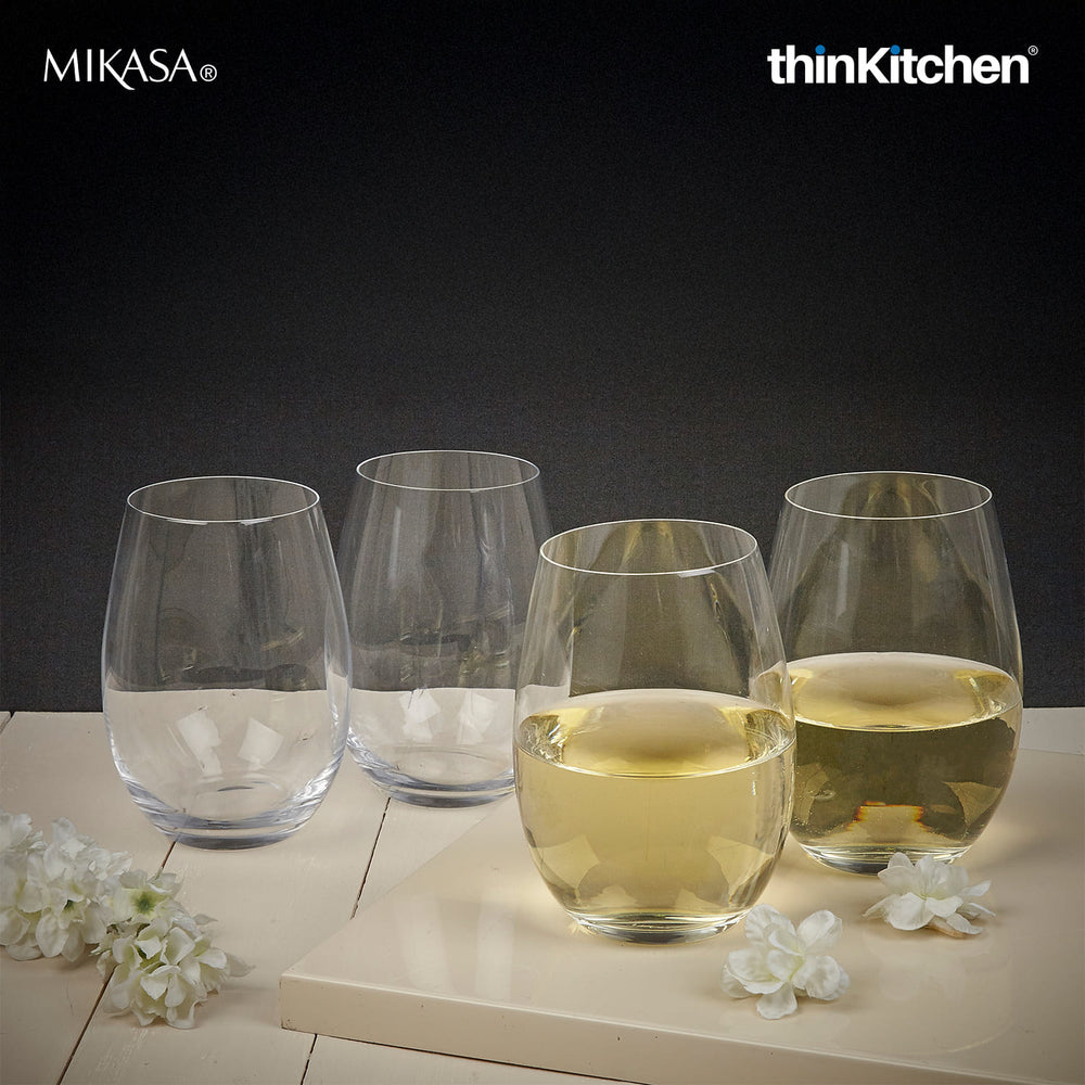 Mikasa Julie 561ml Premium Stemless Wine Glasses, Set of 4
