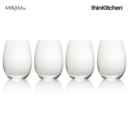 Mikasa Mikasa Glassware Mikasa Julie Set Of Four Stemless Wine Glasses, 561Ml, Gift Boxed