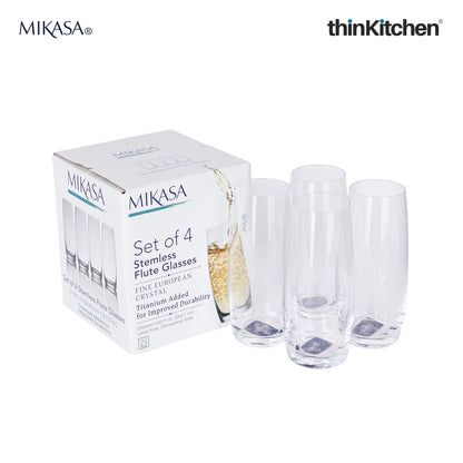 Mikasa Julie Stemless Flute Glasses Set Of 4