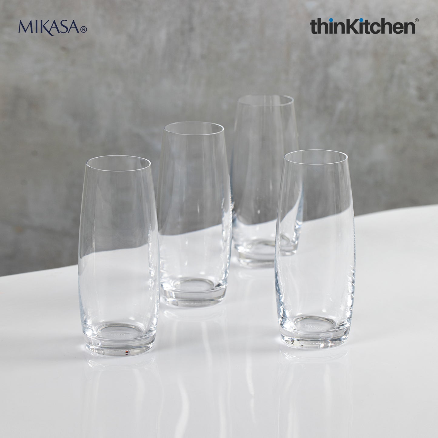 Mikasa Julie Stemless Flute Glasses, Set of 4, 266 ml