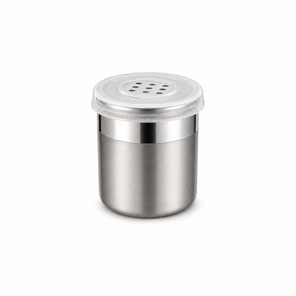 Premium Stainless Steel Small Portable 120ml Coarse Seasoning Salt Pepper Dispenser -  6x5 cms for Spices, Herbs, Masala