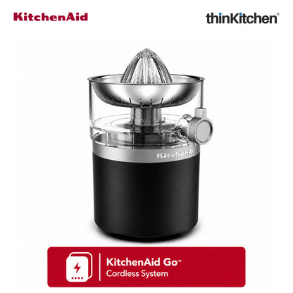 KitchenAid Go Cordless Electric Citrus Juicer, Orange & Lemon Presser, 473ml, Black Matte – Battery Sold Separately