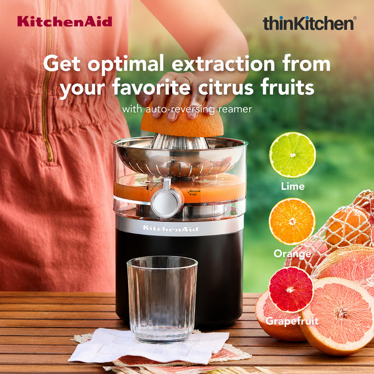 KitchenAid Go Cordless Electric Citrus Juicer, Orange & Lemon Presser, 473ml, Black Matte – Battery Sold Separately
