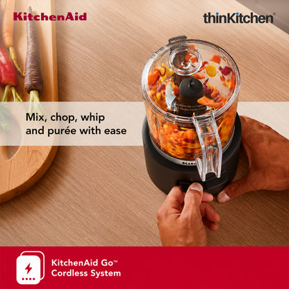 KitchenAid Go Cordless Electric Vegetable Chopper, 1.18L, Black Matte – Battery Sold Separately