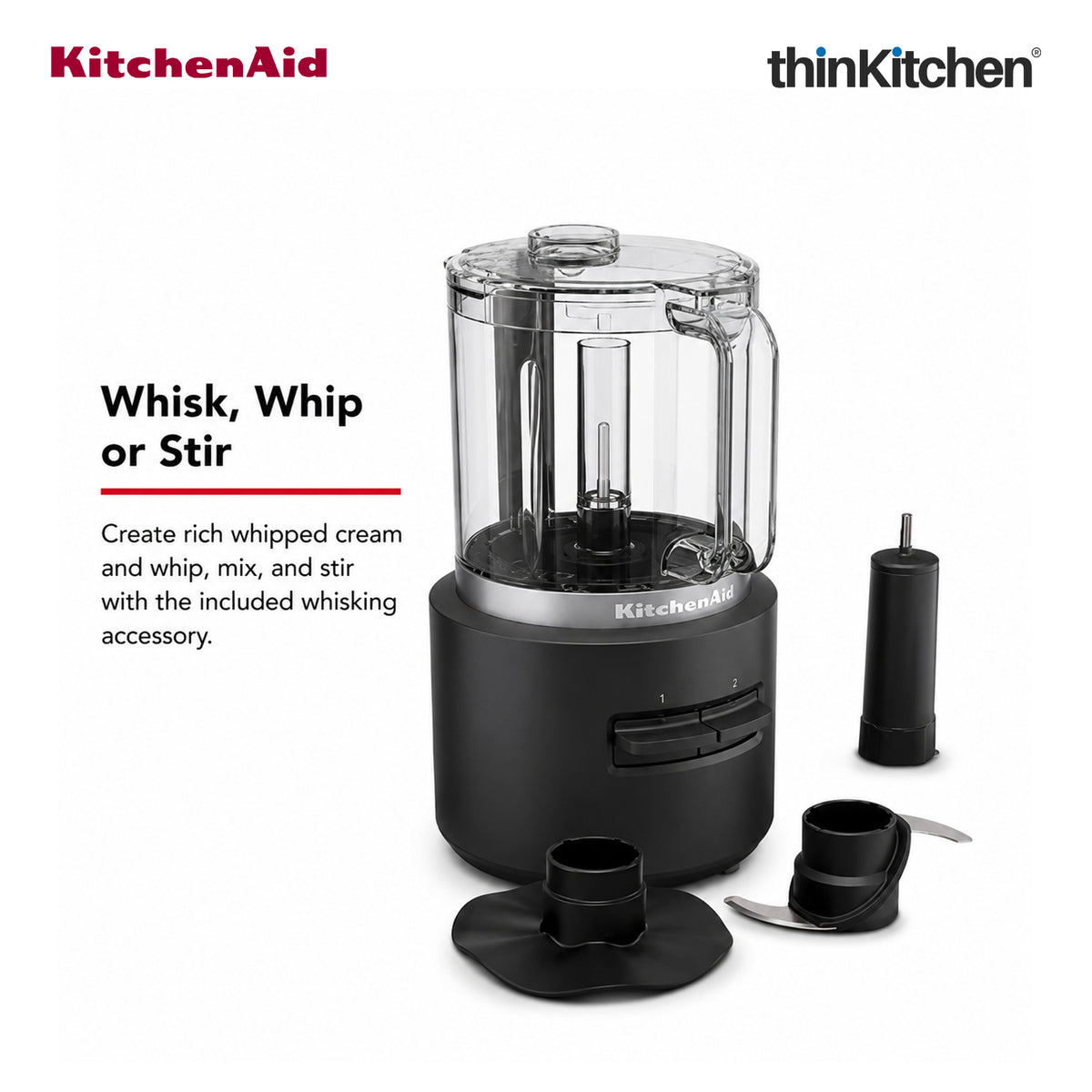KitchenAid Go Cordless Electric Vegetable Chopper, 1.18L, Black Matte – Battery Sold Separately - 2