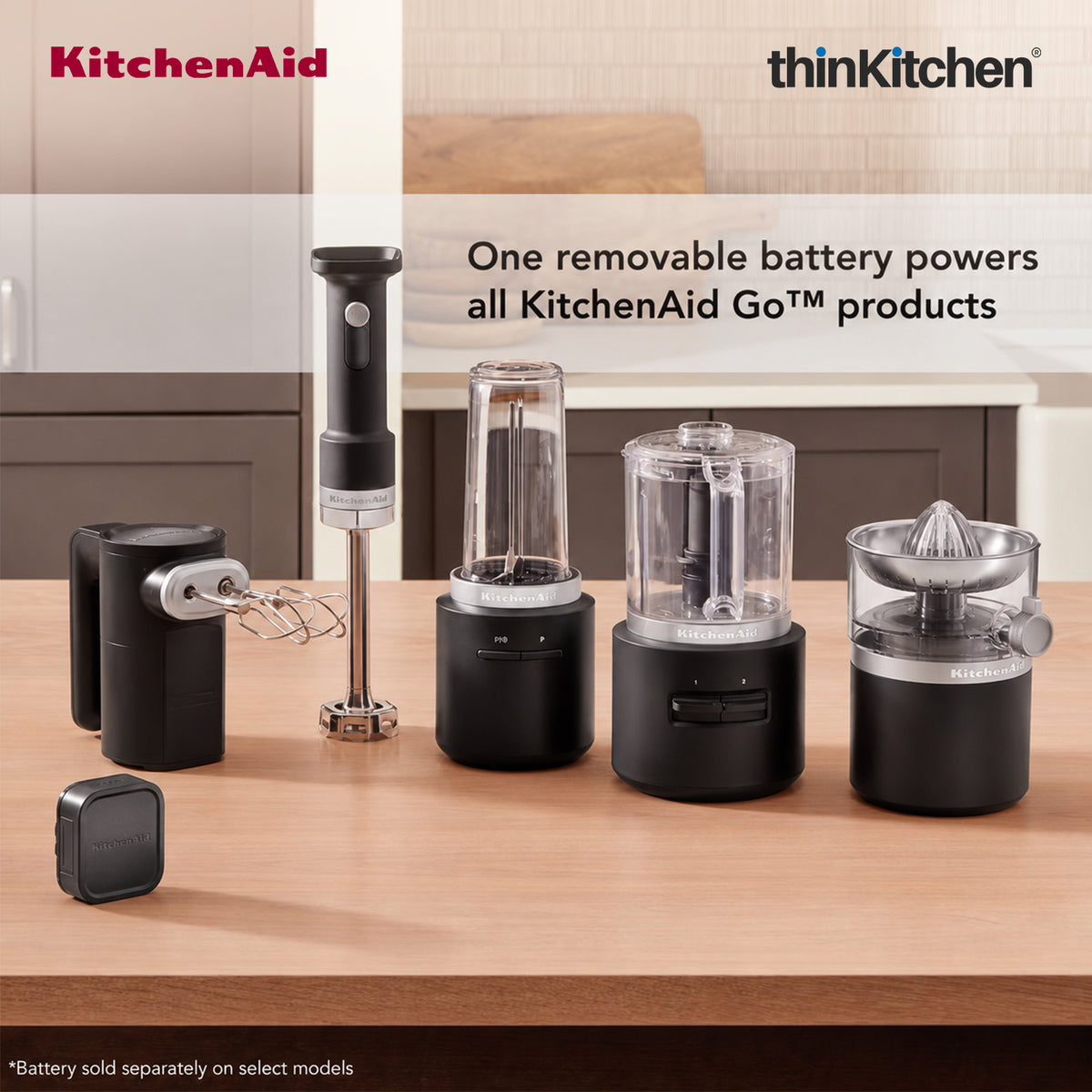KitchenAid Go Cordless Electric Vegetable Chopper, 1.18L, Black Matte – Battery Sold Separately