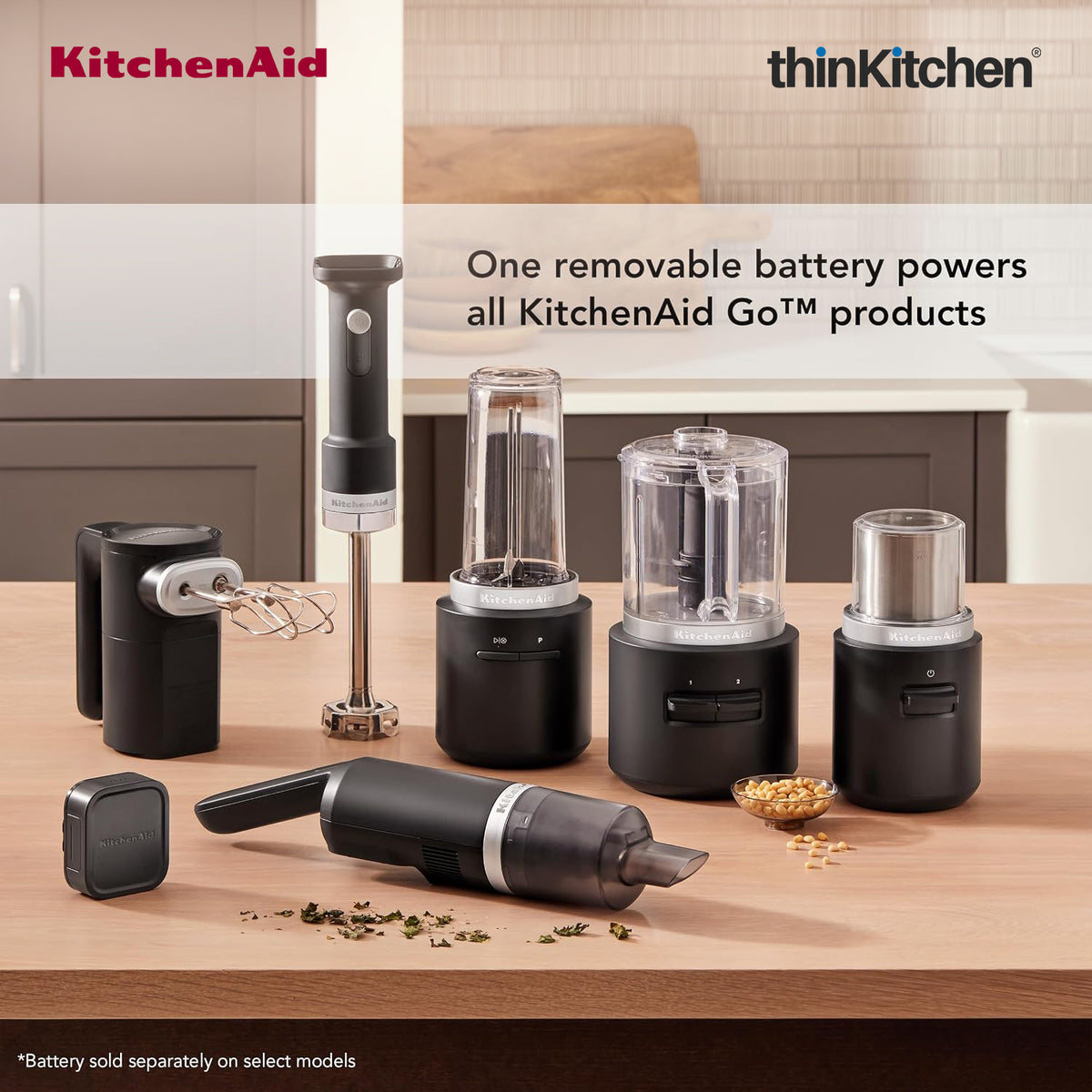 KitchenAid Go Cordless Electric Hand Blender, Black Matte – Battery Sold Separately