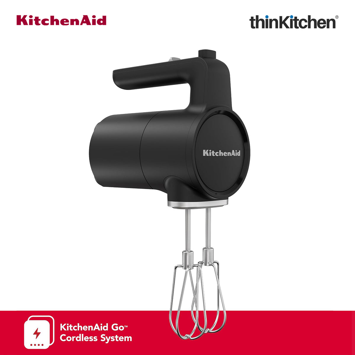 KitchenAid Go Cordless 7-Speed Electric Hand Mixer, Black Matte (Battery Sold Separately)