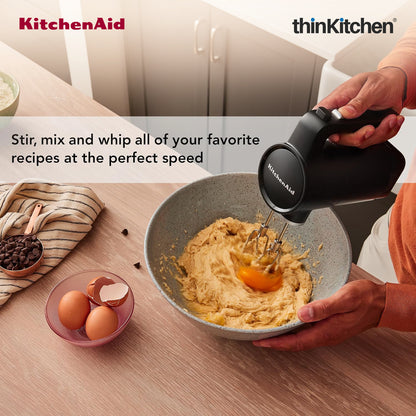 KitchenAid Go Cordless 7-Speed Electric Hand Mixer, Black Matte (Battery Sold Separately)