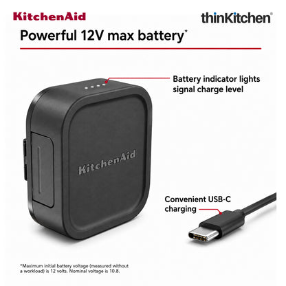 KitchenAid Go 12V MAX Rechargeable Lithium-Ion Battery For Cordless Kitchen Appliances