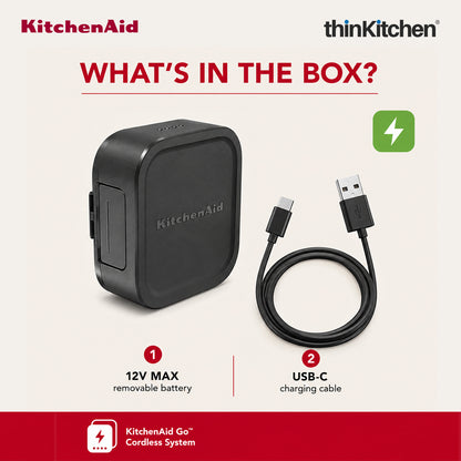 KitchenAid Go 12V MAX Rechargeable Lithium-Ion Battery For Cordless Kitchen Appliances