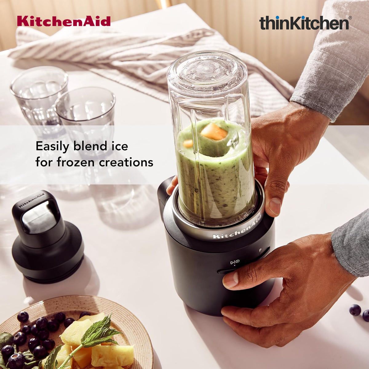 KitchenAid Go Cordless Personal Blender 473ml , Portable Smoothie & Protein Shake Maker - Battery Sold Separately - 4