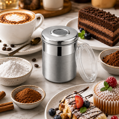 Culinex Stainless Steel Portable Small 120ml Fine Seasoning, Salt / Pepper Dispenser - 6 x 5 cms for Masala, Icing Sugar, Seasoning, Condiments