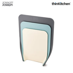 Joseph Joseph 3-Piece Plastic Chopping Board Set - Grey | For Vegetables & Multi-Use Kitchen Prep