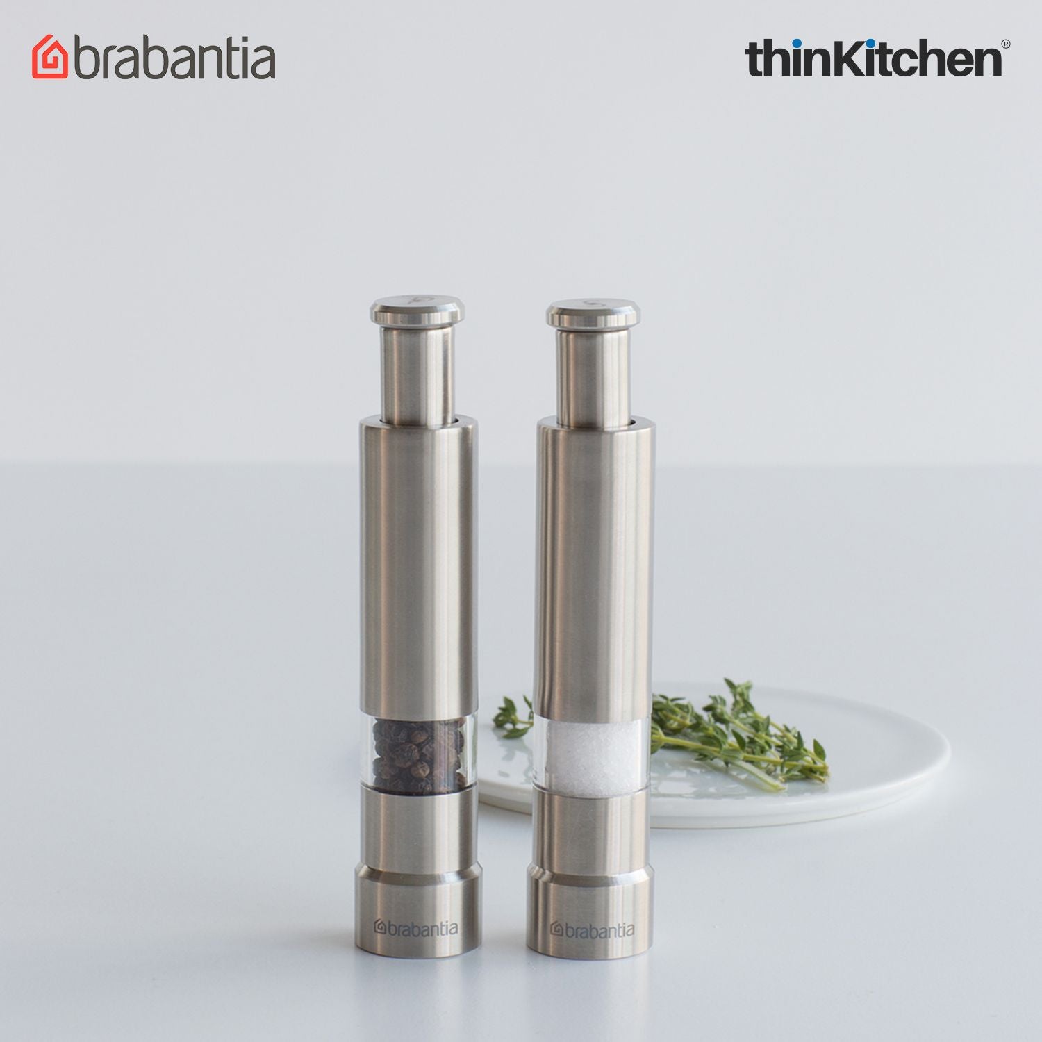 Brabantia Matt Steel Profile Salt and Pepper Crusher Set - 3