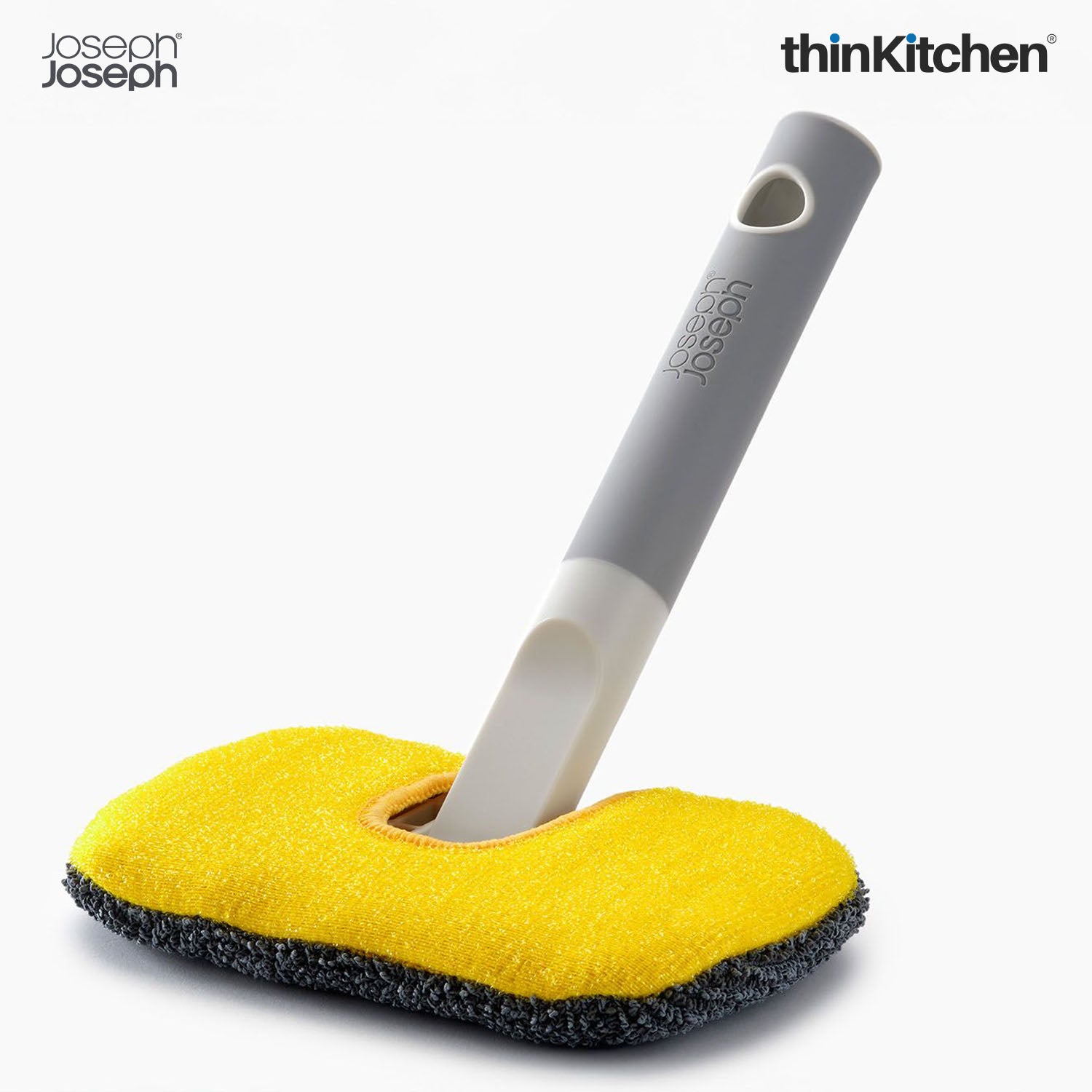 Joseph Joseph Premium CleanTech 6-Piece Cleaning Set with Extension Handle, Includes: Glass Cleaner w/Squeegee, Tile Scrubber, Grout Brush, Surface Cleaner and Duster with Telescopic Pole - 4