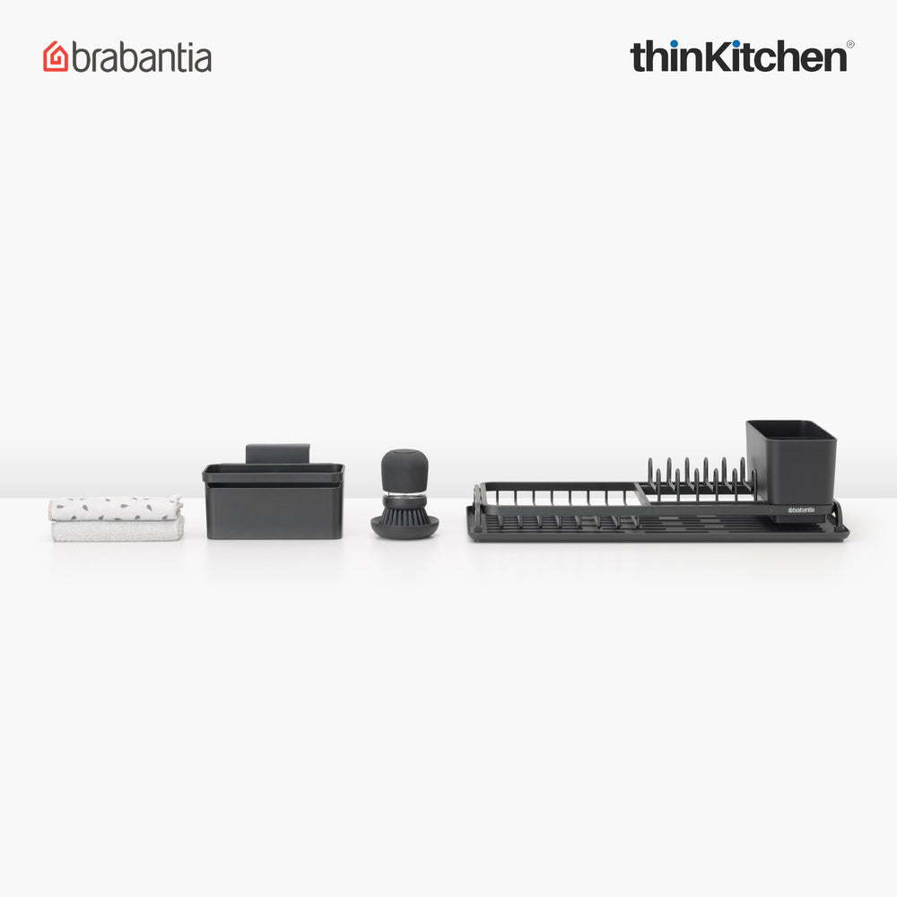 Brabantia Set of 4 Organising Dish Washing and Drying Rack, Grey