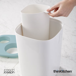 Joseph Joseph Split™ Waste & Recycling Bin, 8L, Light Blue